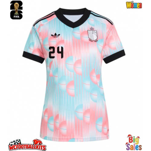 Belgium Amadou Onana #24 Replica Away Stadium Shirt for Women World Cup 2026 Short Sleeve